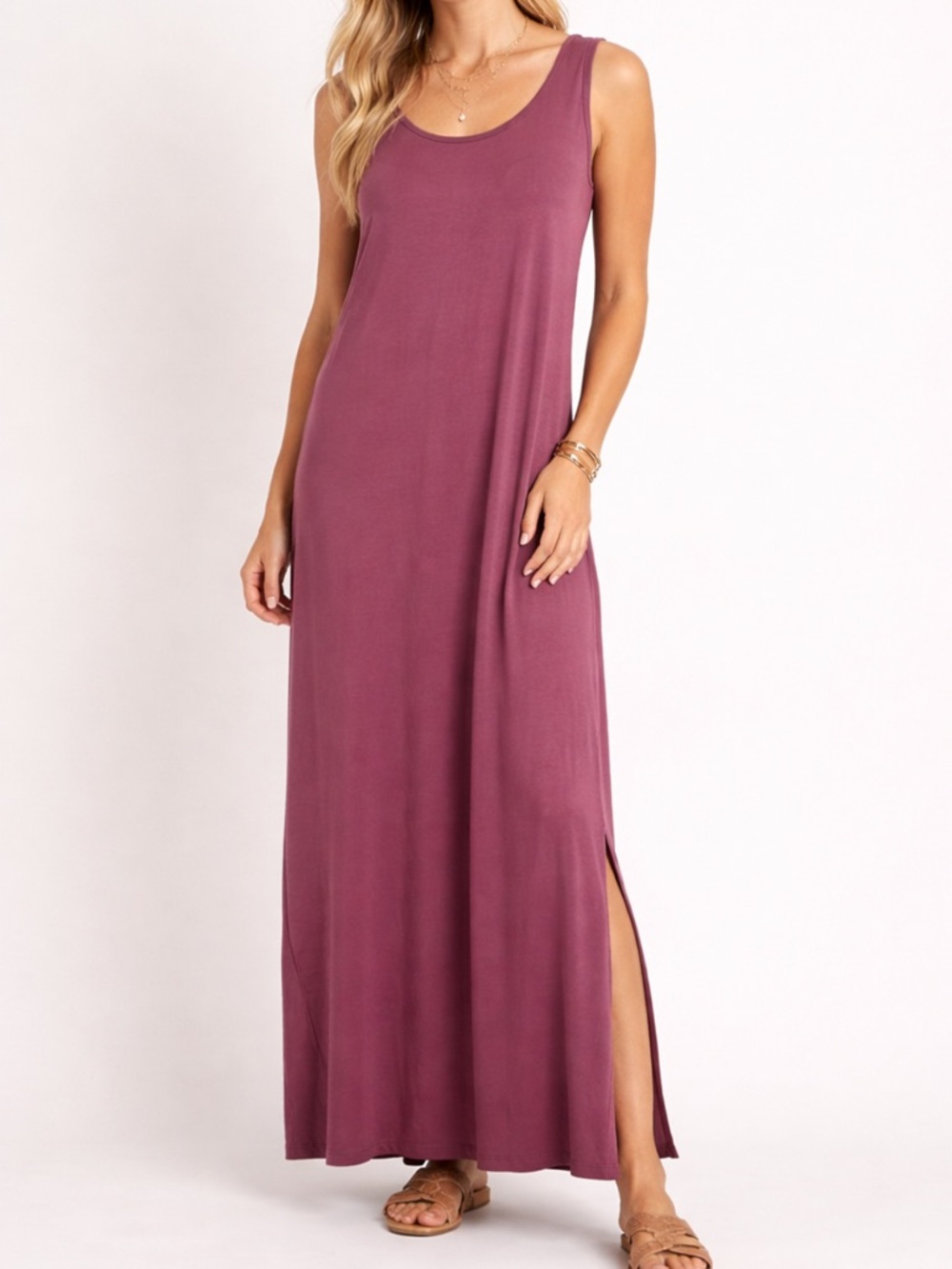 Pact 100% Organic Cotton Maxi Dress Mauve Women's Large Sustainable Capsule